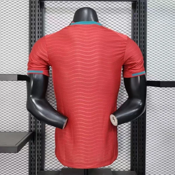 2026 Portugal Style National Team Soccer Jersey - Elite Red Wave Edition - Unbranded High-Performance Teamwear